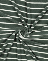 Tissu Jersey Mini Eponge Eucalyptus à Rayures