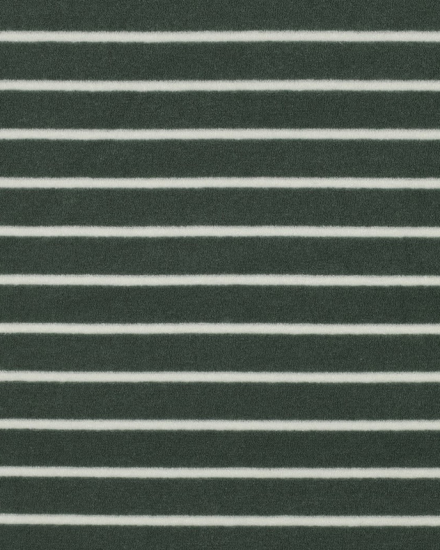 Tissu Jersey Mini Eponge Eucalyptus à Rayures  - Mercerine