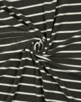 Tissu Jersey Mini Eponge Army à Rayures