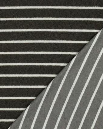 Tissu Jersey Mini Eponge Army à Rayures  - Mercerine