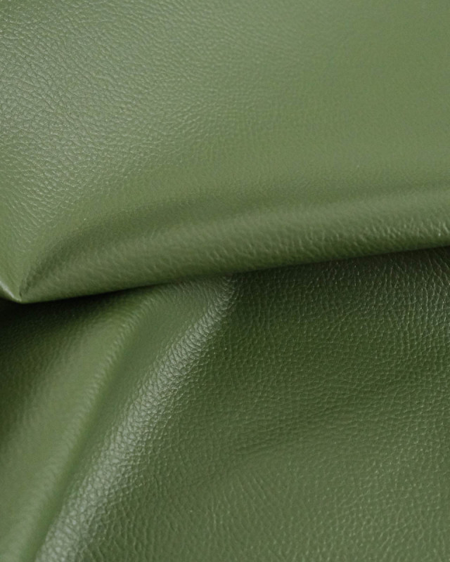 Tissu Simili Cuir Bari Kaki - Mercerine
