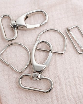 Pack Bouclerie Pour Sac 20mm Argent - Mercerine