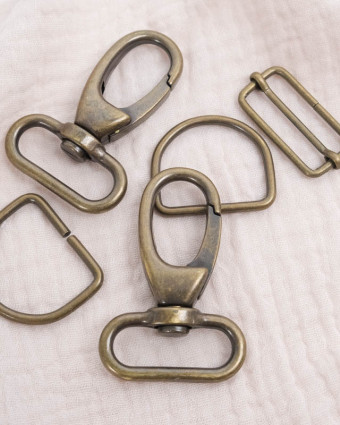 Pack Bouclerie Pour Sac 20mm Vieux Laiton - Mercerine