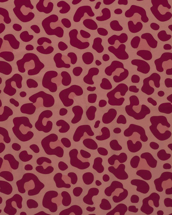 Jersey de Coton Vieux Rose Motif Léopard - Mercerine