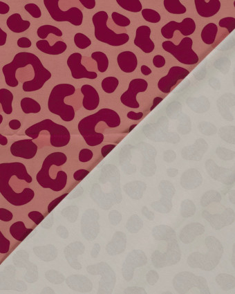 Jersey de Coton Vieux Rose Motif Léopard - Mercerine