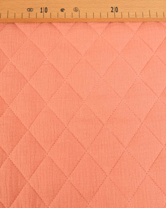 Tissu Double Gaze Matelassé Marsala - Mercerine