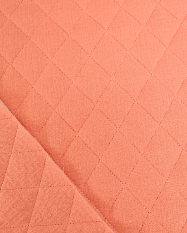 Tissu Double Gaze Matelassé Marsala - Mercerine