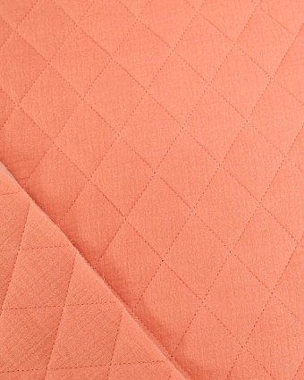 Tissu Double Gaze Matelassé Marsala - Mercerine