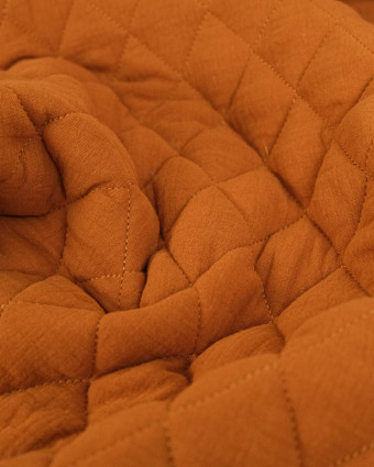 Tissu Double Gaze Matelassé Uni Caramel - Mercerine