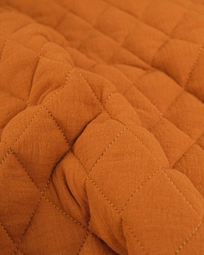 Tissu Double Gaze Matelassé Uni Caramel Gaby - Mercerine