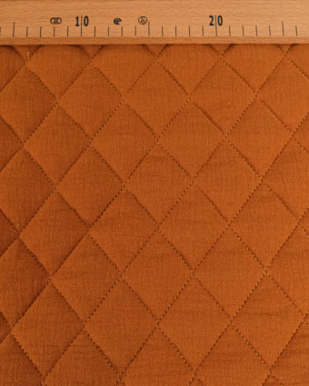 Tissu Double Gaze Matelassé Uni Caramel - Mercerine