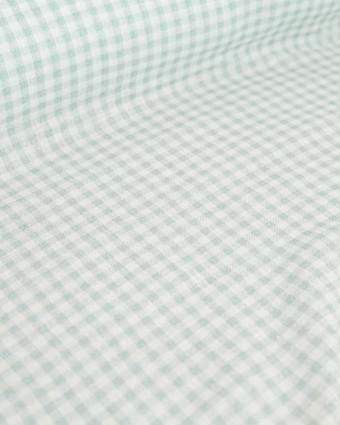 Tissu Double Gaze à Carreaux Jade - Mercerine