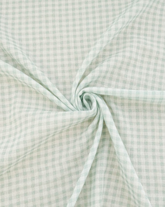 Tissu Double Gaze à Carreaux Jade - Mercerine
