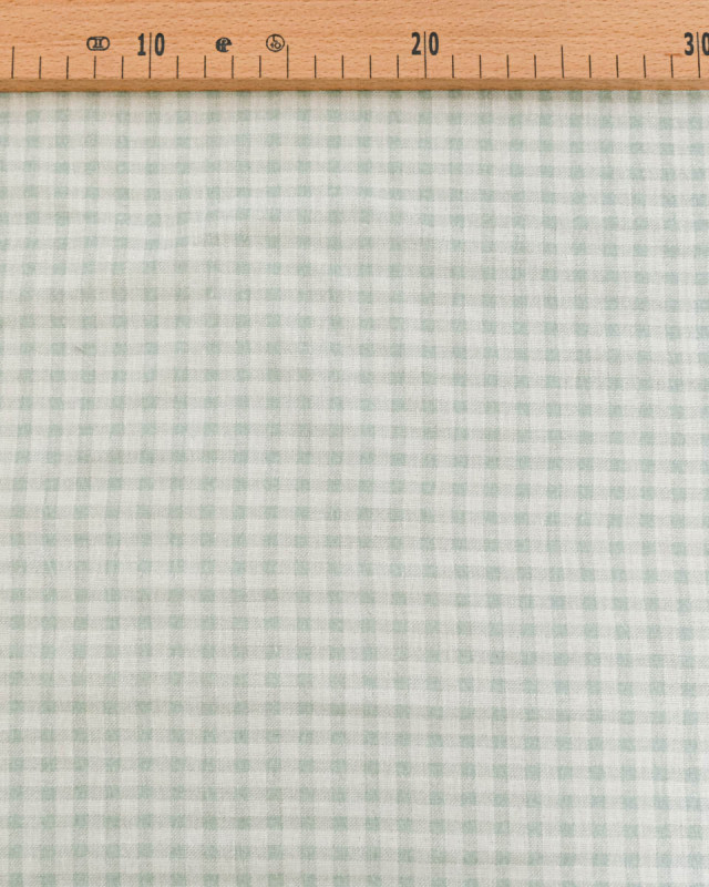 Tissu Double Gaze à Carreaux Jade - Mercerine
