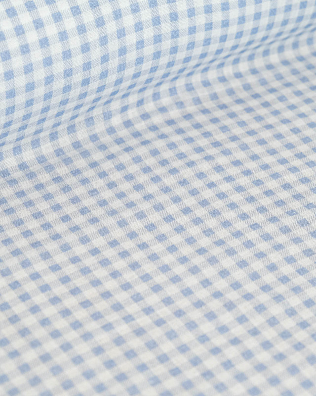 Tissu Double Gaze à Carreaux Bleu Clair - Mercerine