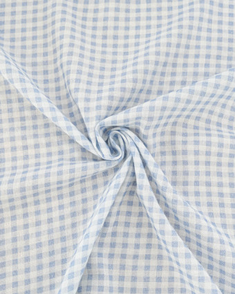 Tissu Double Gaze à Carreaux Bleu Clair - Mercerine