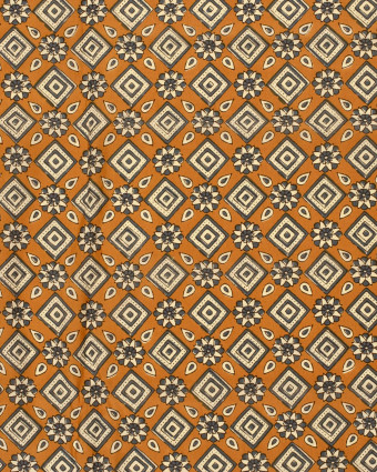 Voile de Coton Esprit Indien Paisley Ocre - Mercerine