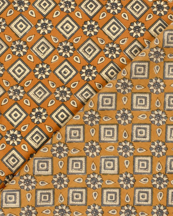 Voile de Coton Esprit Indien Paisley Ocre - Mercerine