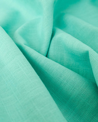 Tissu 100% Lin Uni Turquoise - Mercerine
