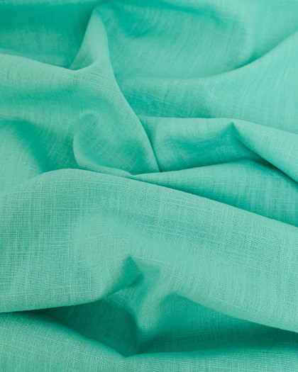 Tissu 100% Lin Uni Turquoise