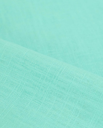 Tissu 100% Lin Uni Turquoise - Mercerine