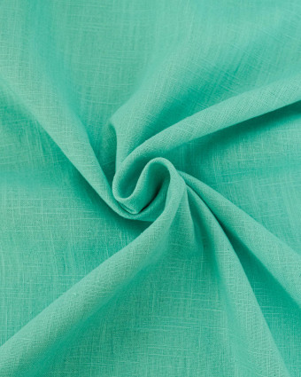 Tissu 100% Lin Uni Turquoise - Mercerine
