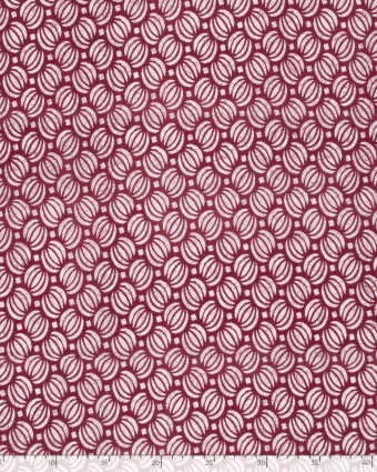 Voile de Coton Esprit Indien Motif Ethnique Framboise - Mercerine
