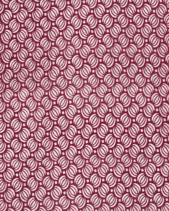 Voile de Coton Esprit Indien Motif Ethnique Framboise - Mercerine