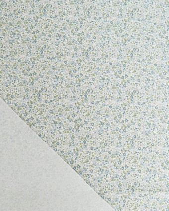 Popeline de Coton Imprimée Fleurs Bleu - Mercerine