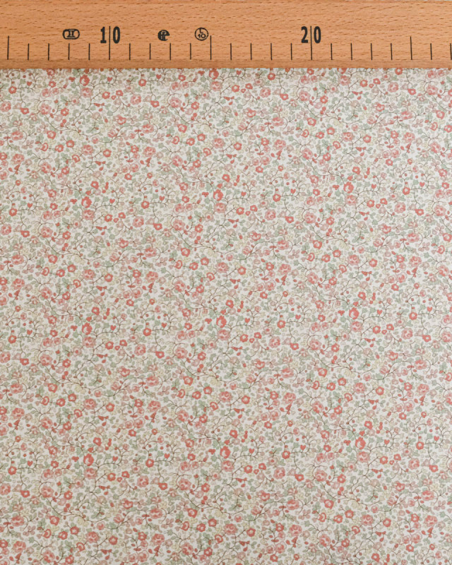 Popeline de Coton Imprimée Fleurs Sauge - Mercerine