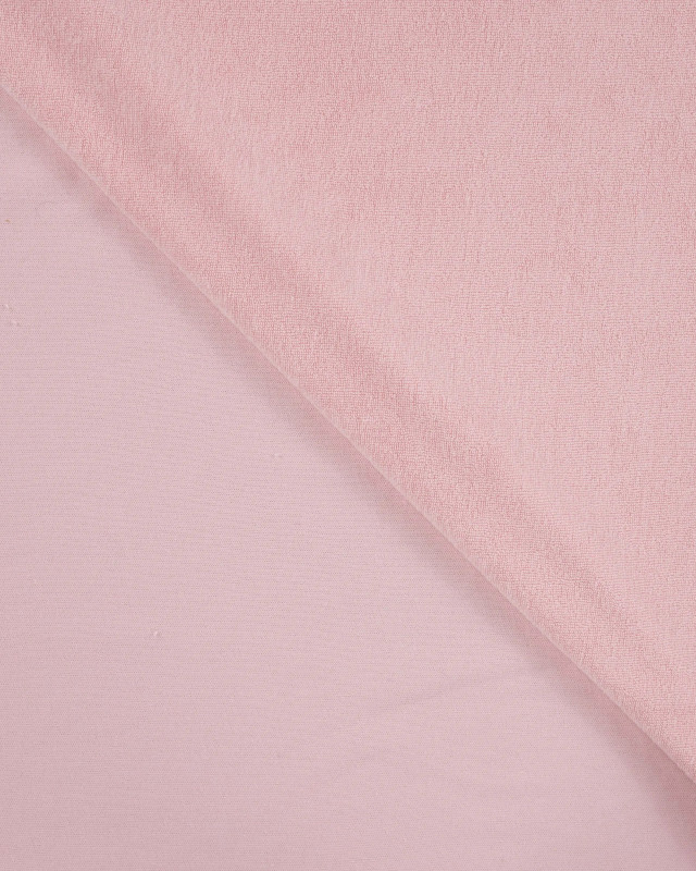 Tissu Eponge Coton Uni Rose Poudré - Mercerine
