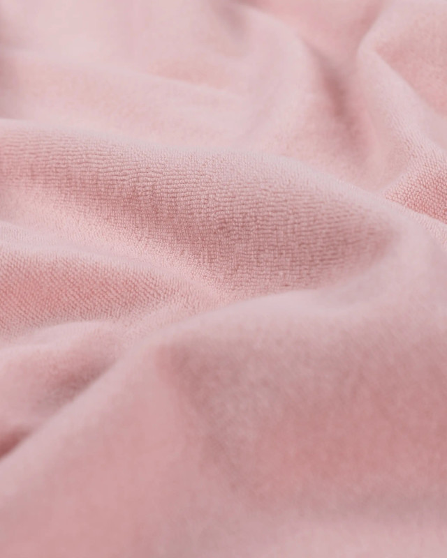Tissu Eponge Coton Uni Rose Poudré - Mercerine