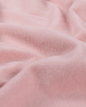 Tissu Eponge Coton Uni Rose Poudré - Mercerine