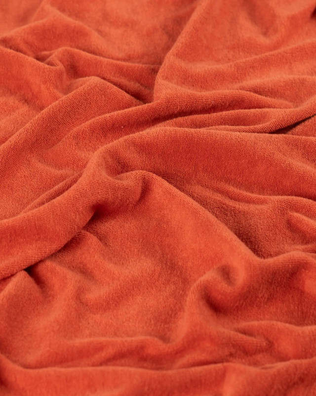 Tissu Eponge Coton Uni Terracotta - Mercerine