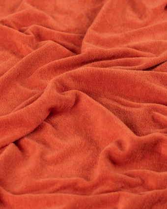 Tissu Eponge Coton Uni Terracotta - Mercerine