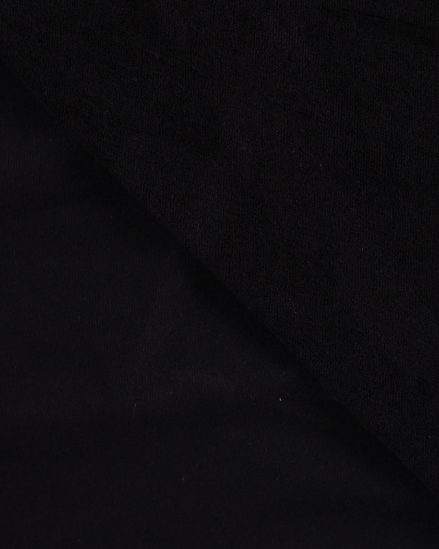 Tissu Mini Eponge Coton Uni Noir - Mercerine