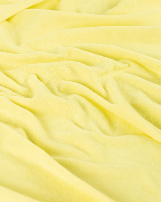 Tissu Mini Eponge Coton Uni Jaune - Mercerine