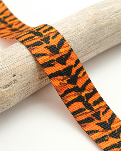 Sangle Fantaisie Motif Tigre Orange