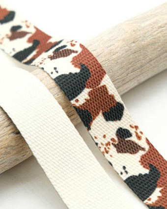Sangle Fantaisie Motif Vache - Mercerine