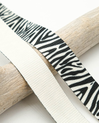 Sangle Fantaisie Motif Zèbre : 30 mm - Mercerine