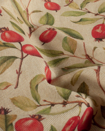 Effet Lin Imprimé Numérique Fruits Rouges - Mercerine