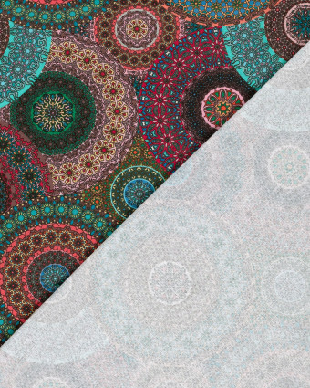 Tissu Coton Epais Panama Imprimé Numérique Mandalas - Mercerine