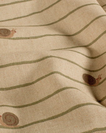Tissu Effet Lin Imprimé Numérique Petits Escargots  - Mercerine