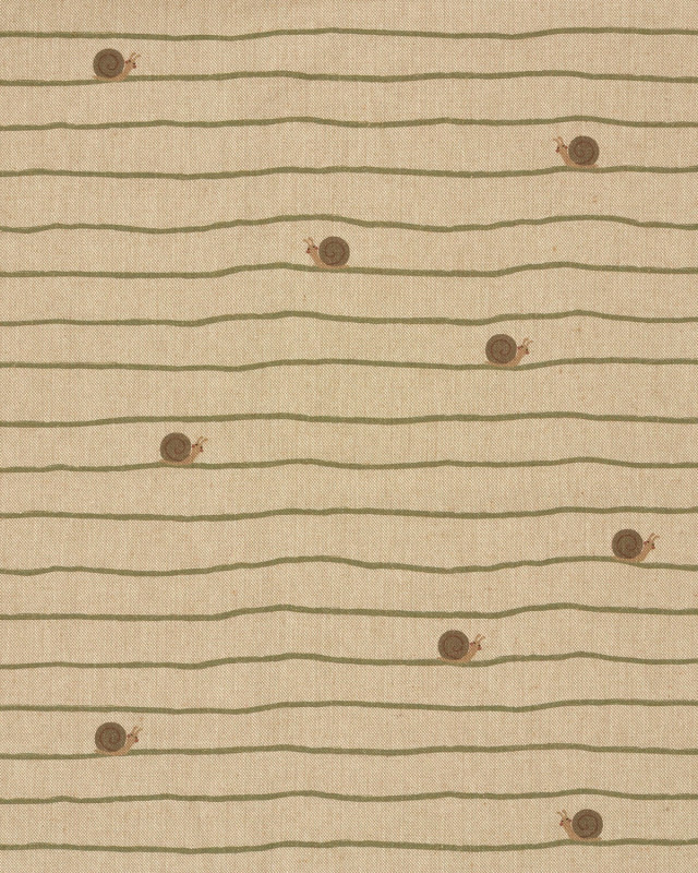 Tissu Effet Lin Imprimé Numérique Petits Escargots  - Mercerine