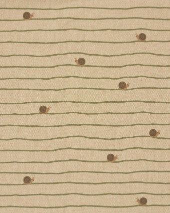 Tissu Effet Lin Imprimé Numérique Petits Escargots  - Mercerine