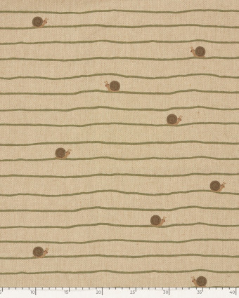 Tissu Effet Lin Imprimé Numérique Petits Escargots  - Mercerine