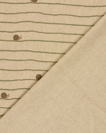 Tissu Effet Lin Imprimé Numérique Petits Escargots  - Mercerine