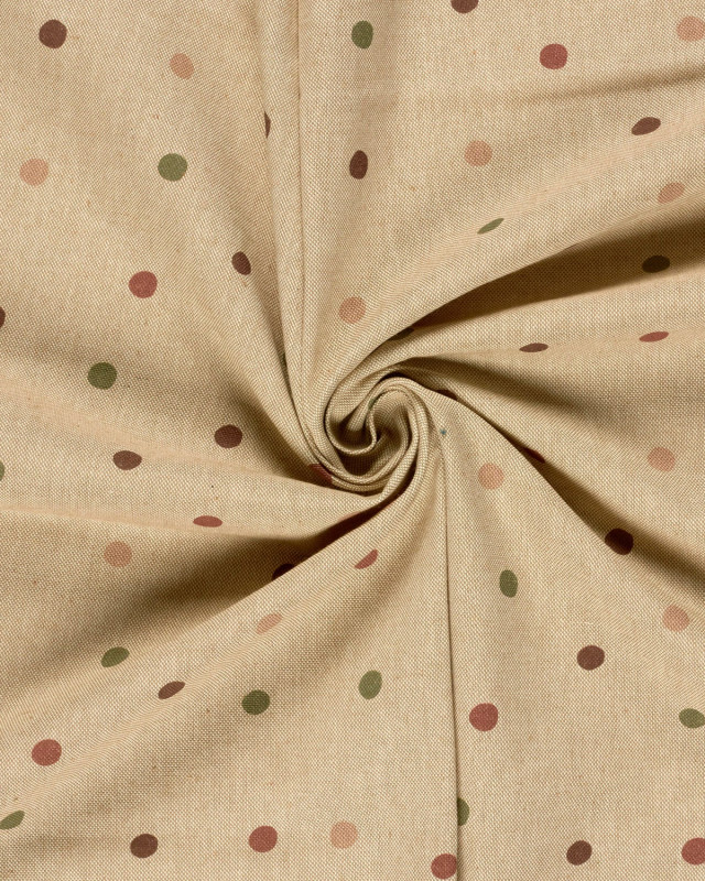 Effet Lin Imrpimé Numérique Petits Pois Roses et Verts - Mercerine