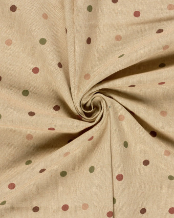 Effet Lin Imrpimé Numérique Petits Pois Roses et Verts - Mercerine