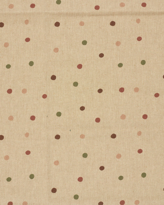 Effet Lin Imrpimé Numérique Petits Pois Roses et Verts - Mercerine